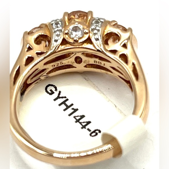 Peach morganite 18k rose gold over silver ring 1.63ctw size 6 - Picture 6 of 10